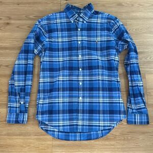 Ralph Lauren Men's Plaid Button Down Shirt Large Blue Casual Long Sleeve